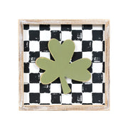 Reversible Wood Frame Sign (HEART/CLOVER) + Badams