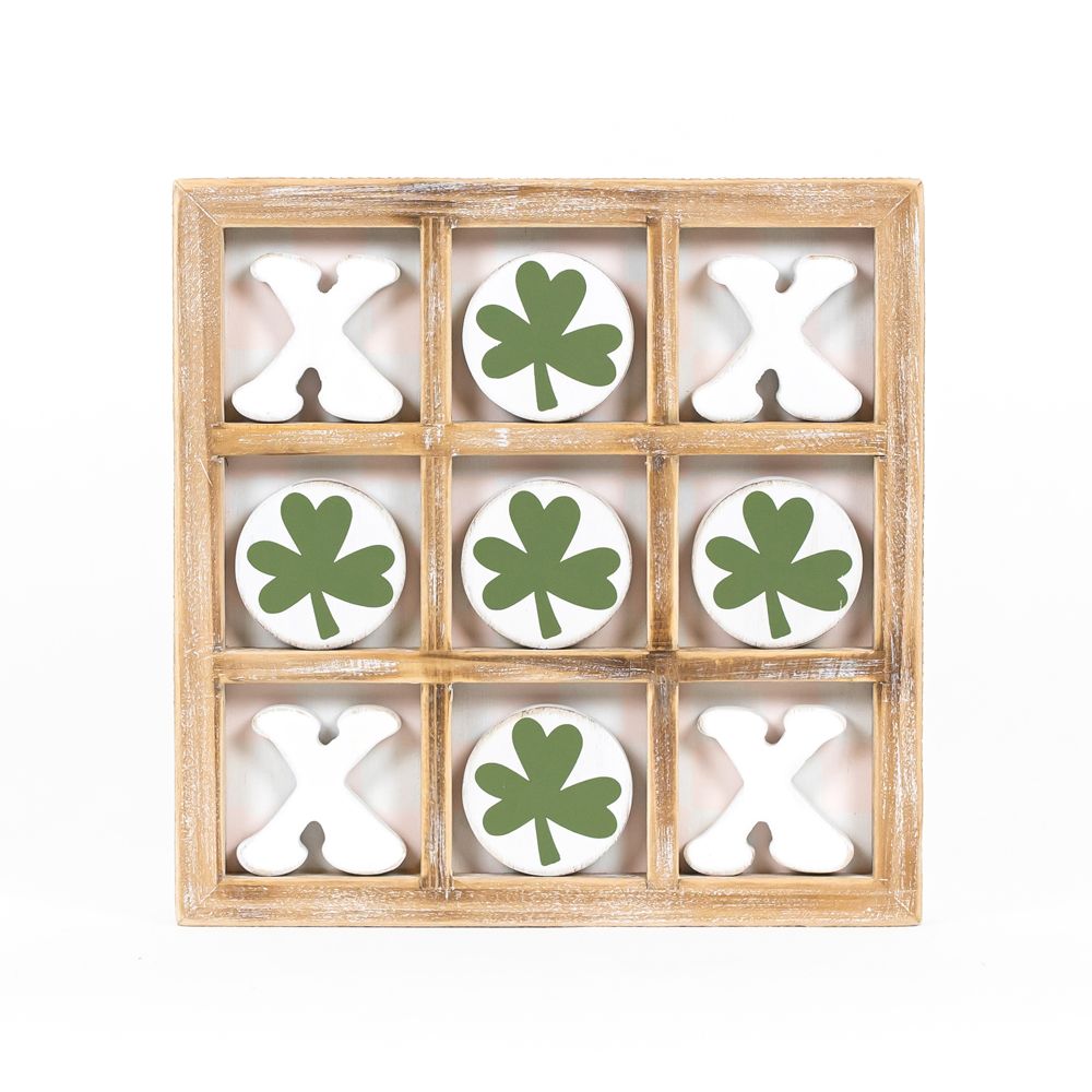 Wood Tic Tac Toe (Clover/Heart) Adams Valentines Adams & Co.