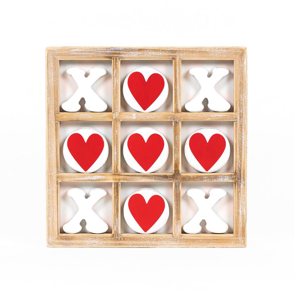 Wood Tic Tac Toe (Clover/Heart) Adams Valentines Adams & Co.