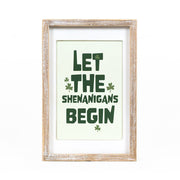 Reversible Wood frame Sign (FOREVER/SHENANIGANS) + Badams