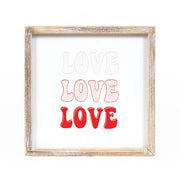 Reversible Wood Framed Sign (Love/Lucky) - Badams