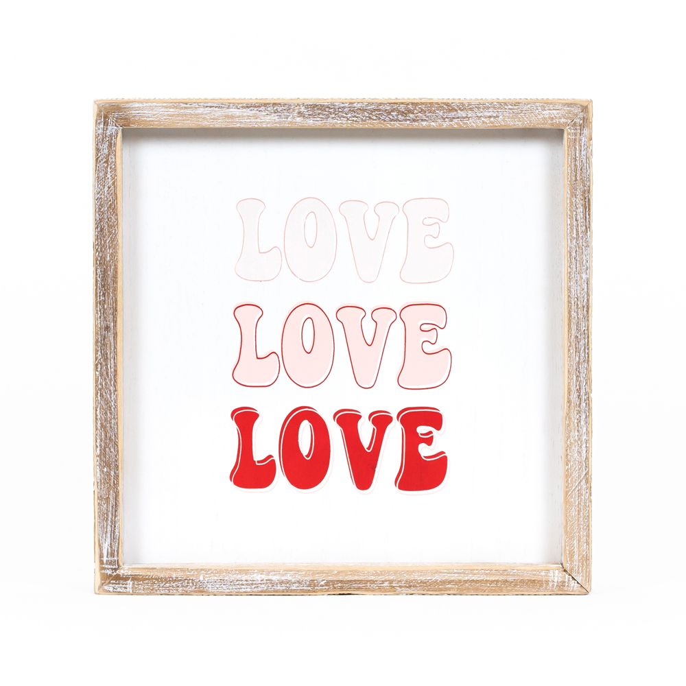 Reversible Wood Framed Sign (Love/Lucky) Adams Valentines Adams & Co.