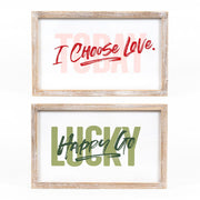 Reversible Wood Frame Sign (Today/Lucky) + Badams