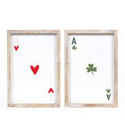 Reversible Wood Framed Sign (Heart/Clover) + Badams