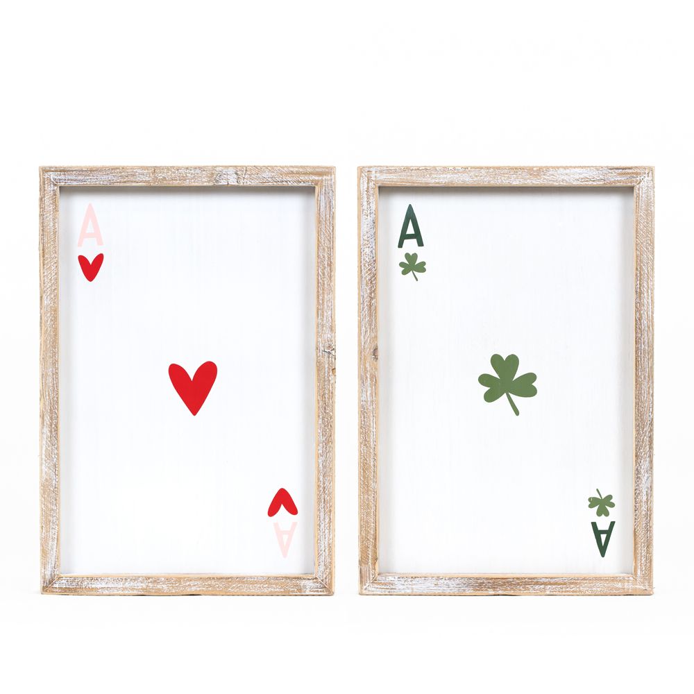 Reversible Wood Frame Scrabble Sign (Love/Luck) Adams Valentines Adams & Co.