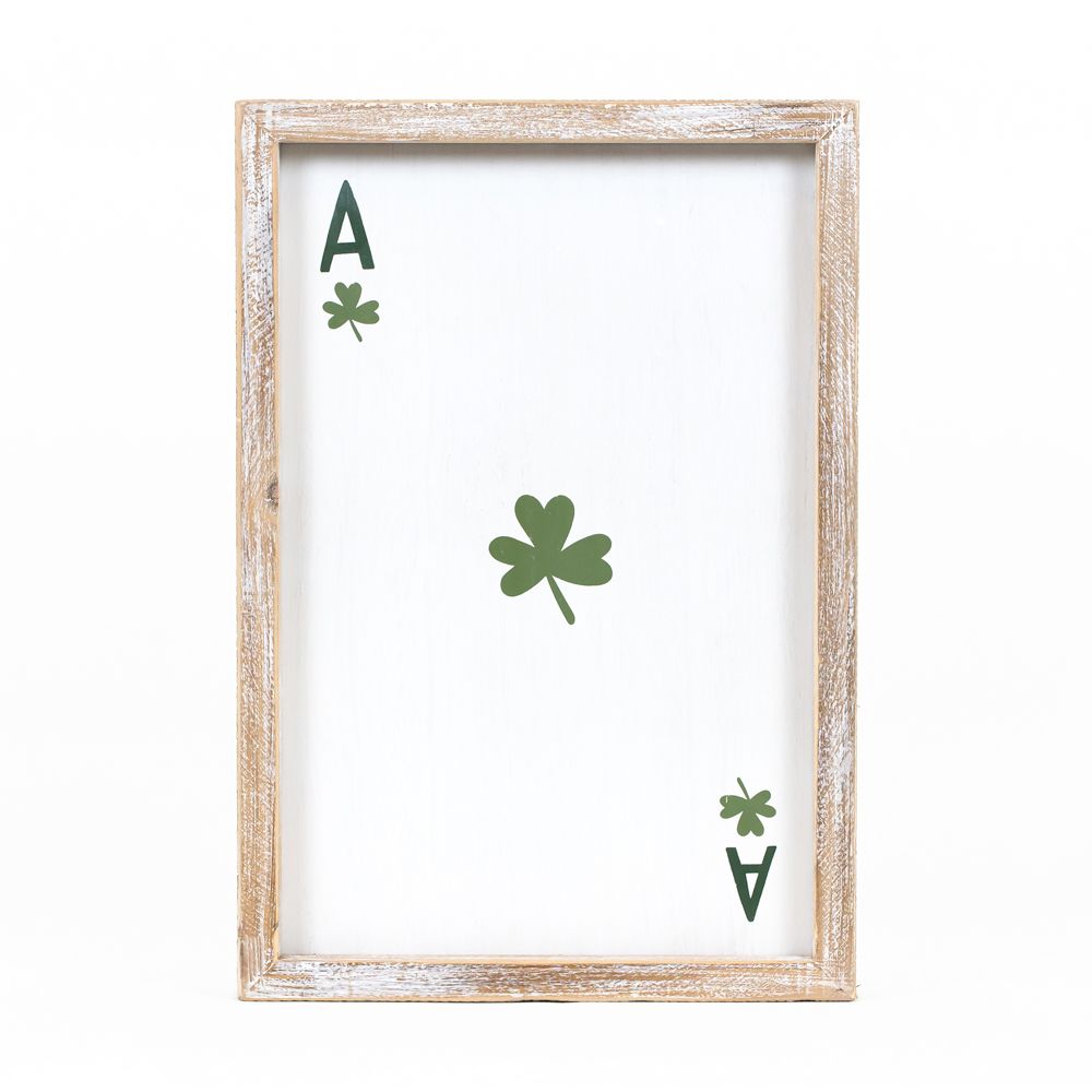 Reversible Wood Framed Sign (Heart/Clover) + Badams