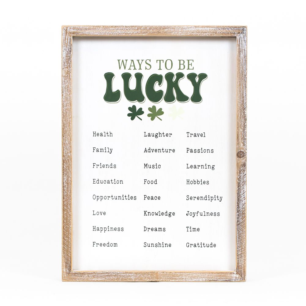 Reversible Wood Frame Sign (Love/Lucky) Adams Valentines Adams & Co.