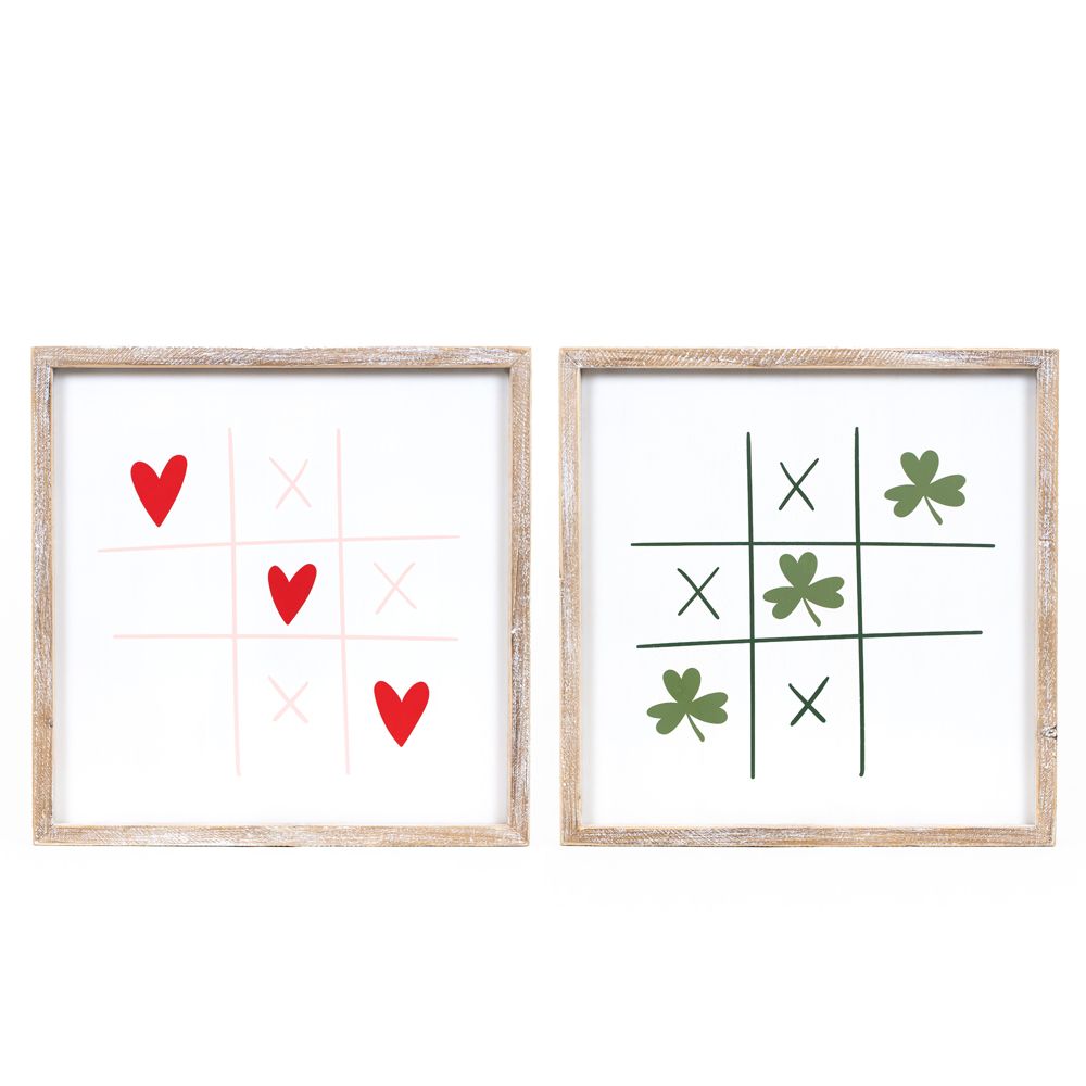 Reversible Wood Frame Sign (Heart/Clover) + Badams