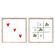 Reversible Wood Frame Sign (Heart/Clover) + Badams