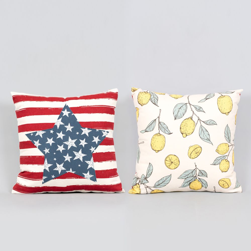 Reversible Pillow (Star/Lemons) Adams Summer Adams & Co.