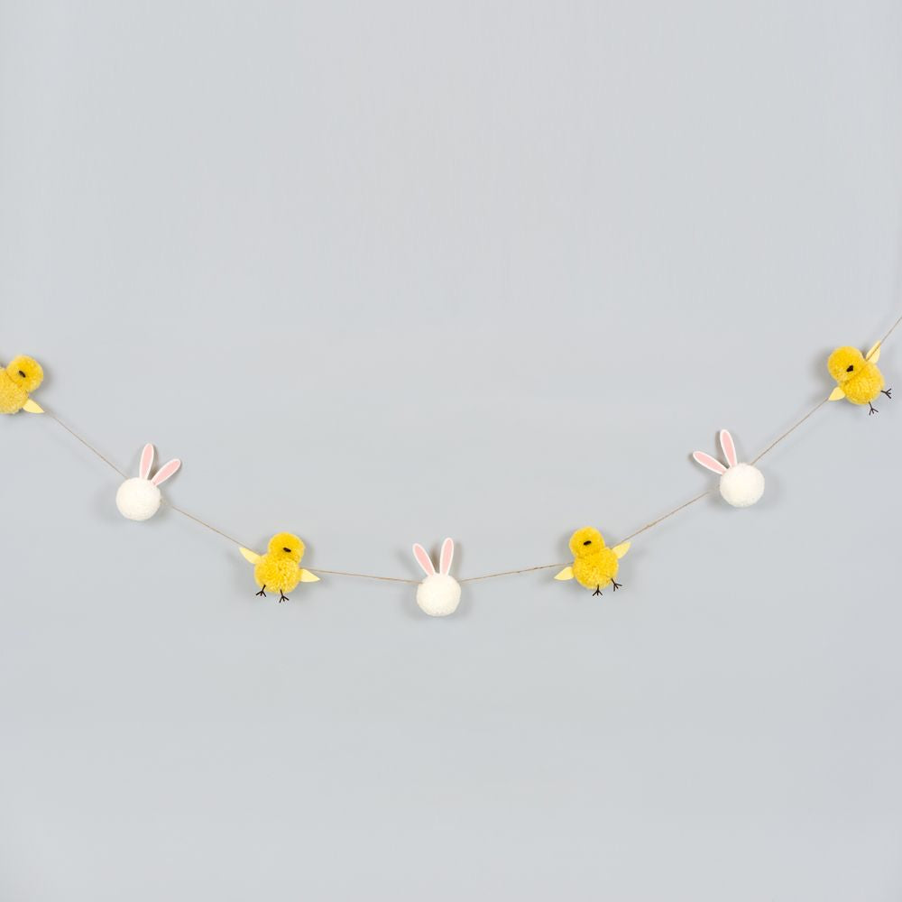 Pom Pom Garland (Bunny/Chick) 5' Adams Easter/Spring Adams & Co.