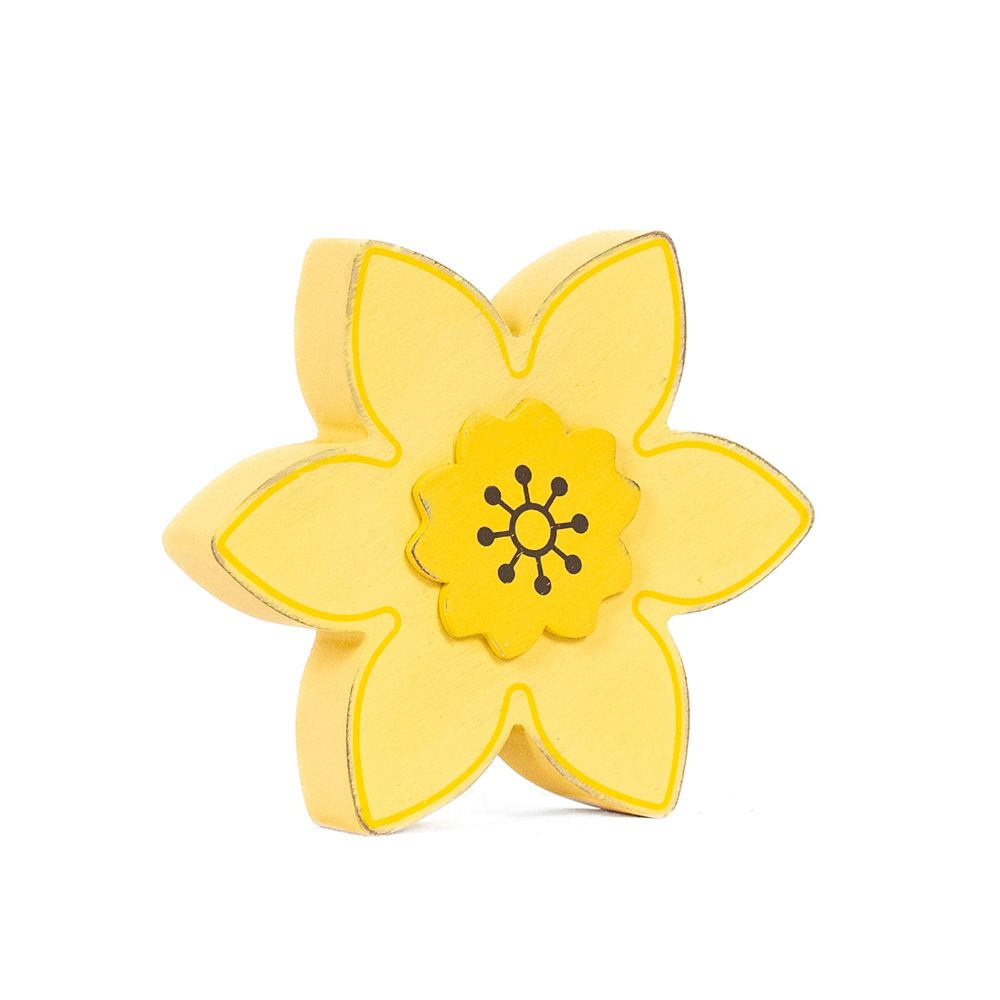 Reversible Chunky Wood Shape (Daffodil) + Badams