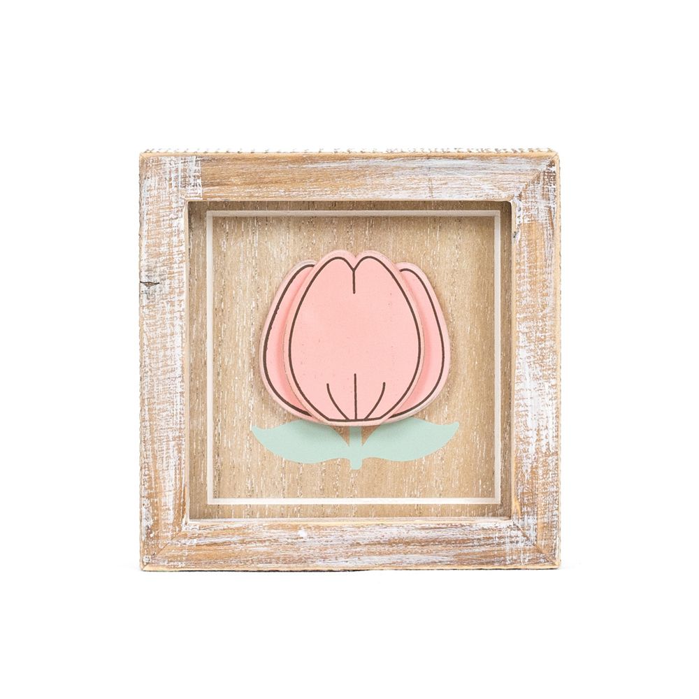 Reversible Wood Frame Sign (Tulip/Daffodil) Adams Easter/Spring Adams & Co.