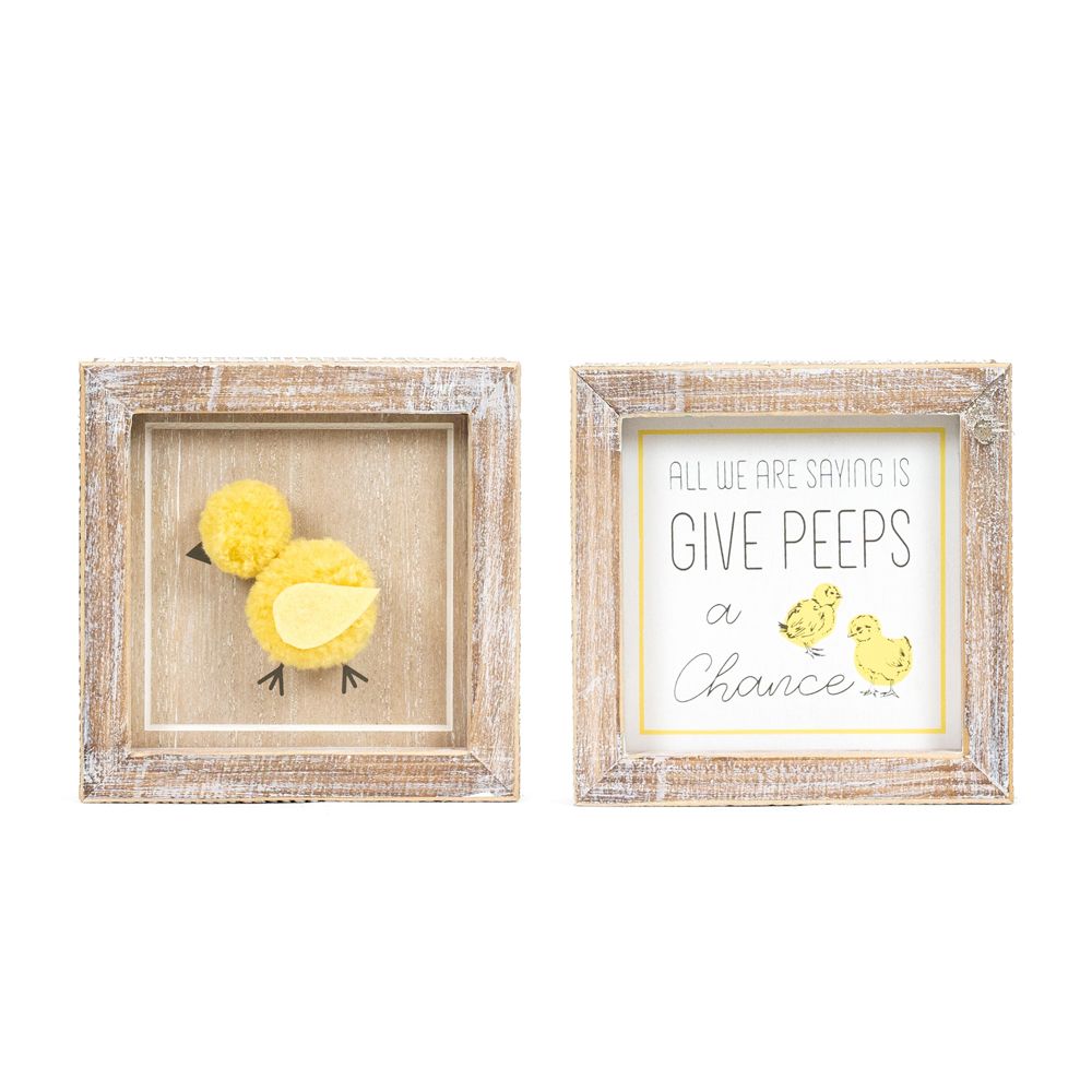 Reversible Wood Frame Sign (Chick/Peeps) Adams Easter/Spring Adams & Co.