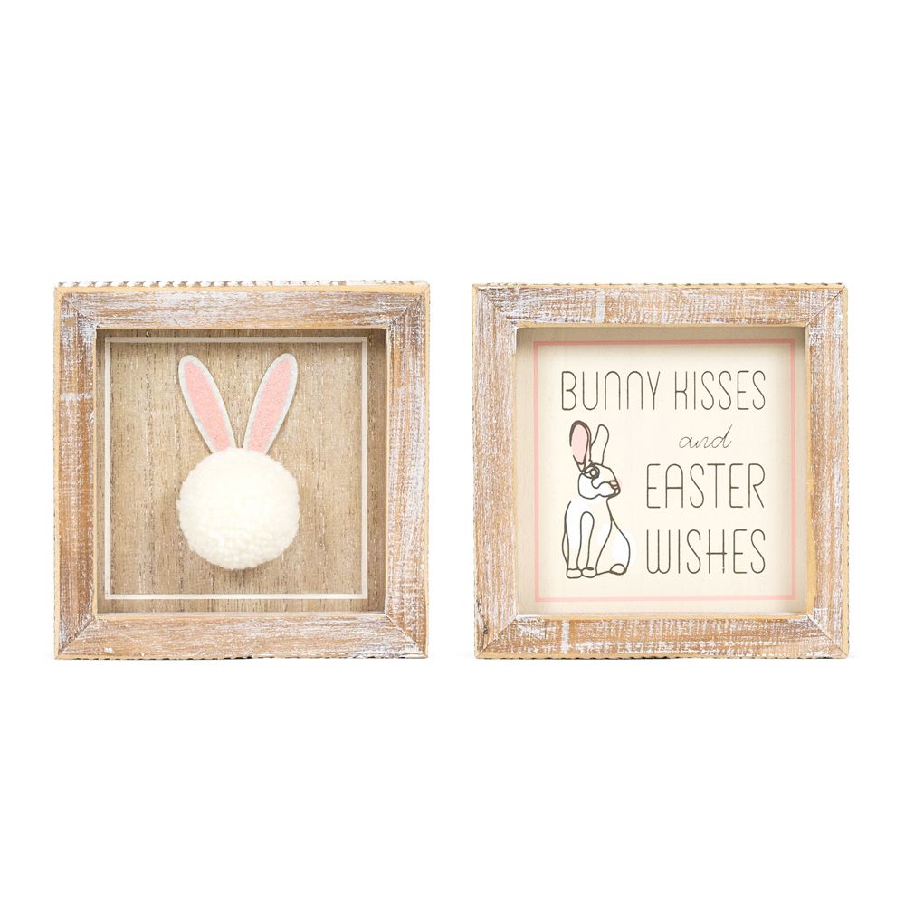 Reversible Wood Frame Sign (Bunny/Kisses) Adams Easter/Spring Adams & Co.