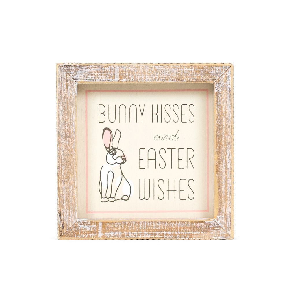 Reversible Wood Frame Sign (Bunny/Kisses) Adams Easter/Spring Adams & Co.