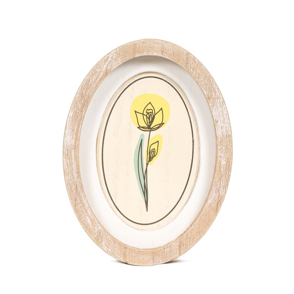 Reversible Oval Wood Frame Sign (Daffodil) Adams Easter/Spring Adams & Co.