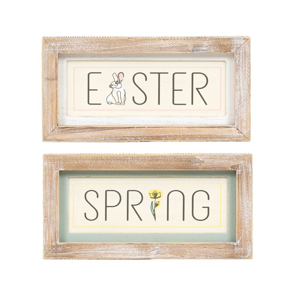 Reversible Wood Frame Sign (Spring/Easter) + Badams