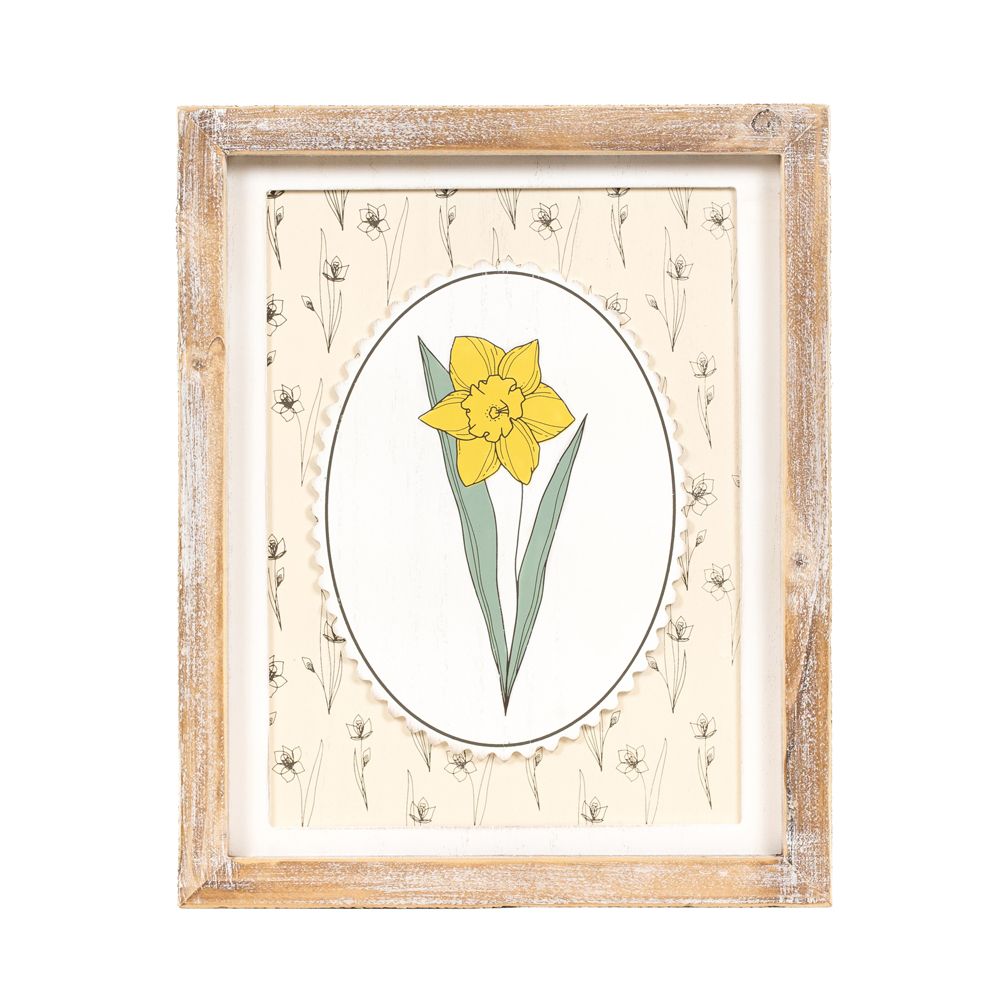 Reversible Wood Frame Sign (Daffodil/Chicks) Adams Easter/Spring Adams & Co.