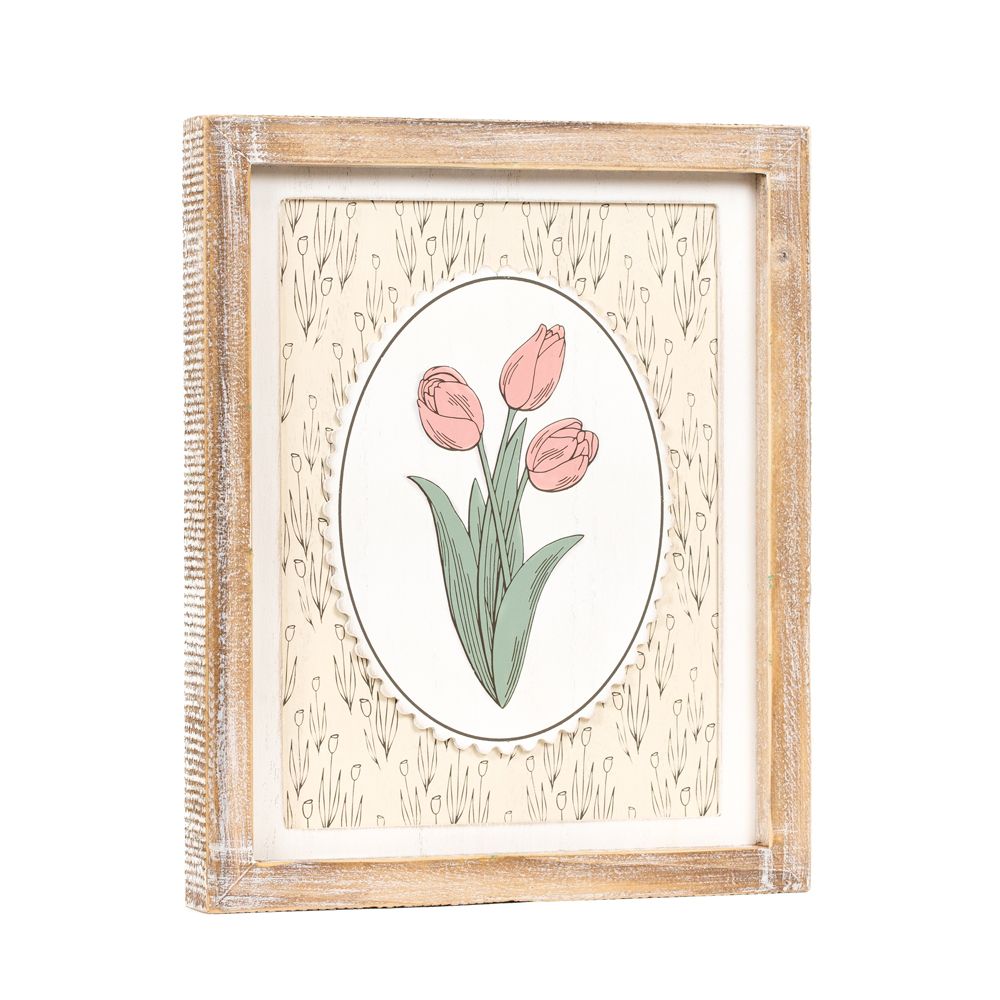 Reversible Wood Frame Sign (Tulip/Bunny) Adams Easter/Spring Adams & Co.