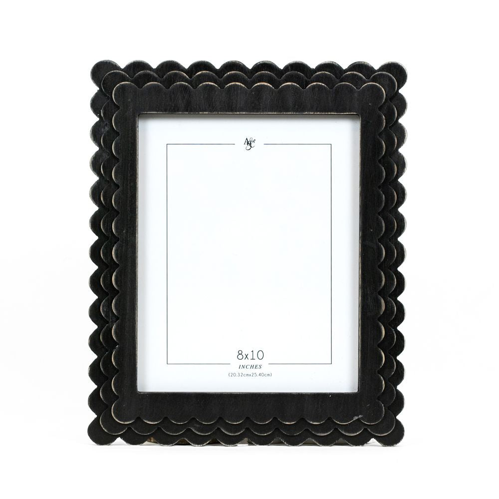 Wood Scallop Photo Frame (8X10) Black + Badams