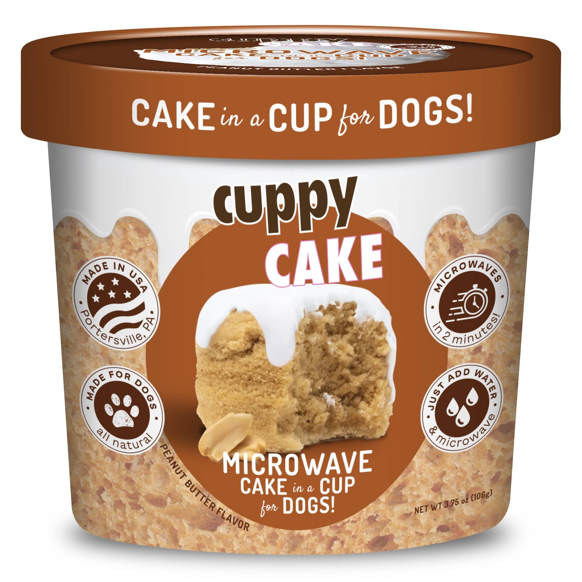 Cuppy Cake - Microwave Dog Birthday Cake in A Cup - Peanut Puppy Cake LLC