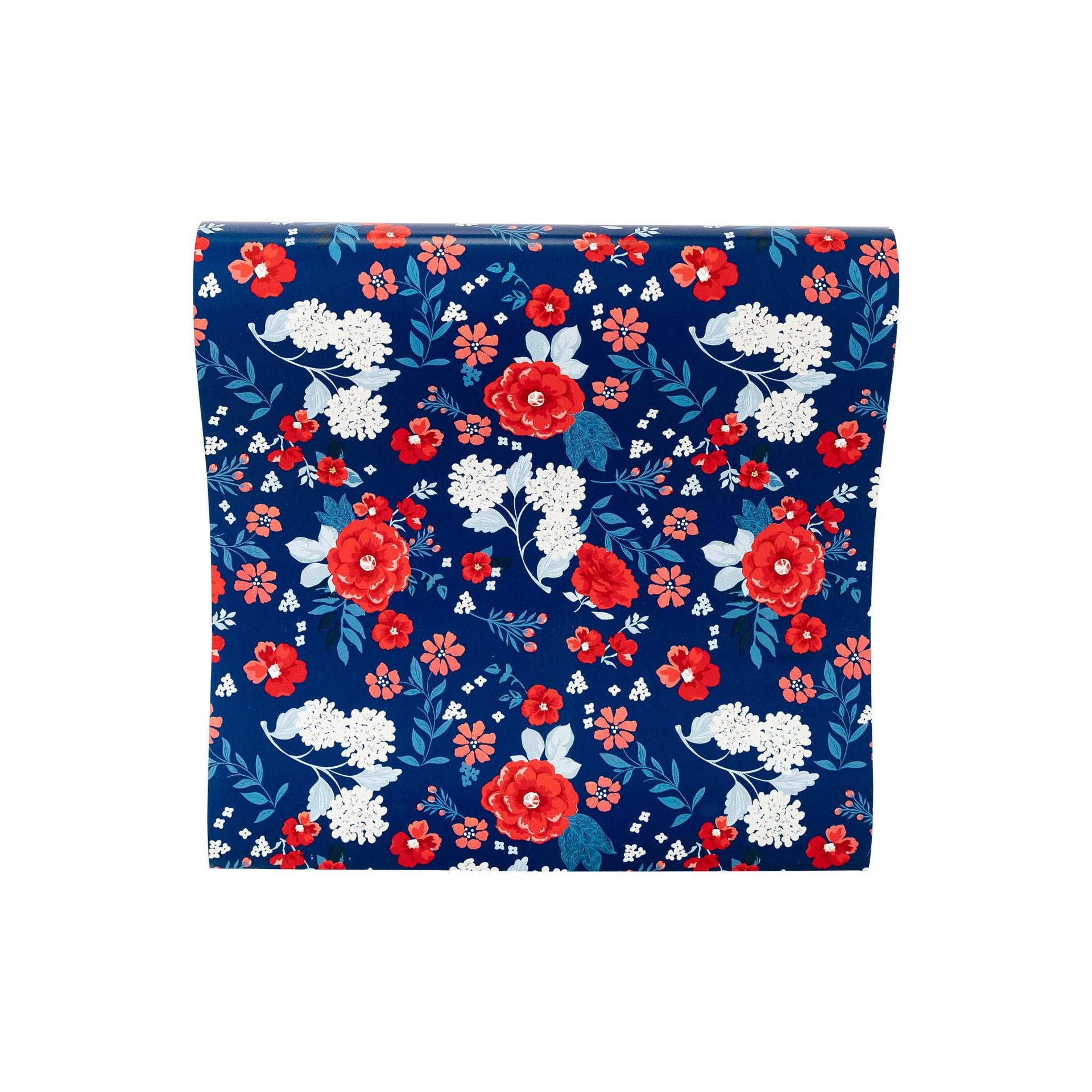 Blue Floral Paper Table Runner  My Mind’s Eye   