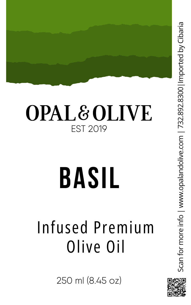 Infused EVOO - Basil Flavored Olive Oil Opal and Olive   