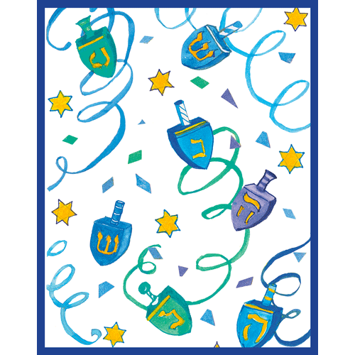 Dreidels And Ribbons - Hanukkah Card Box  Caspari   