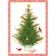 Cardinal Christmas Tree - Boxed Holiday Cards  Caspari   