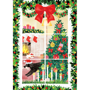 Window Christmas Scene - Boxed Holiday Cards  Caspari   