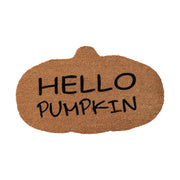 Natural Coir Pumpkin Shaped Door Mat "Hello Pumpkin"  Creative Co-Op   