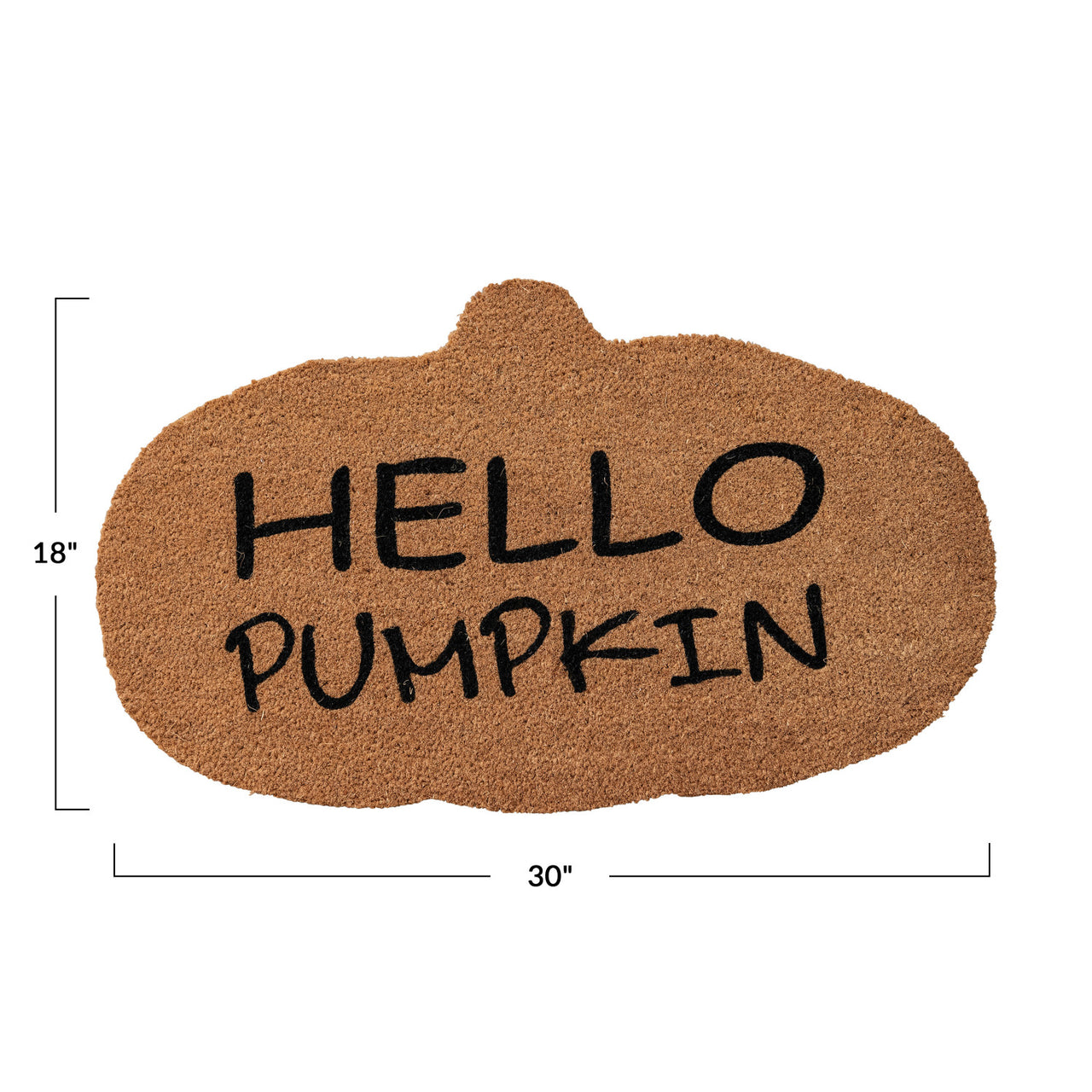 Natural Coir Pumpkin Shaped Door Mat "Hello Pumpkin"  Creative Co-Op   