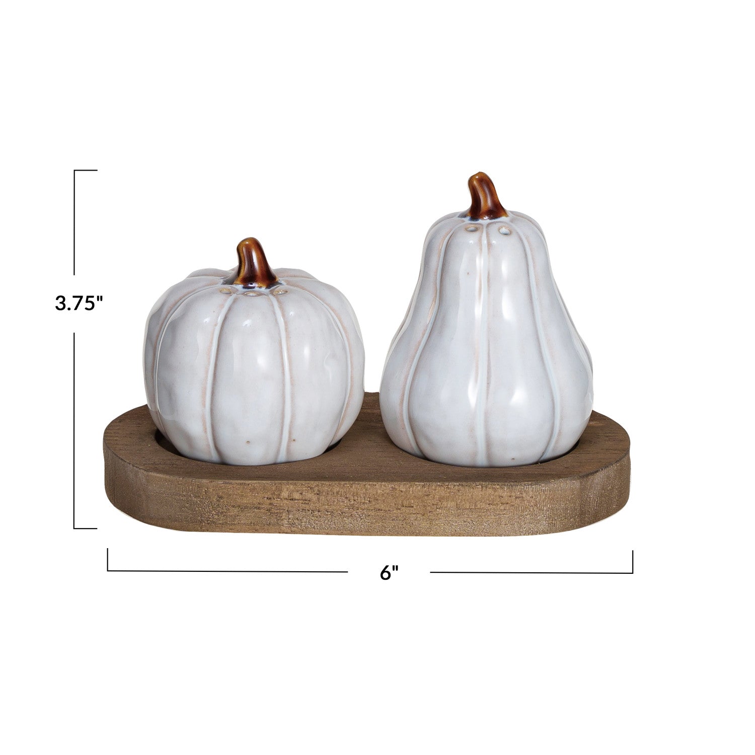 Stoneware White Pumpkin S&P  Creative Co-Op   