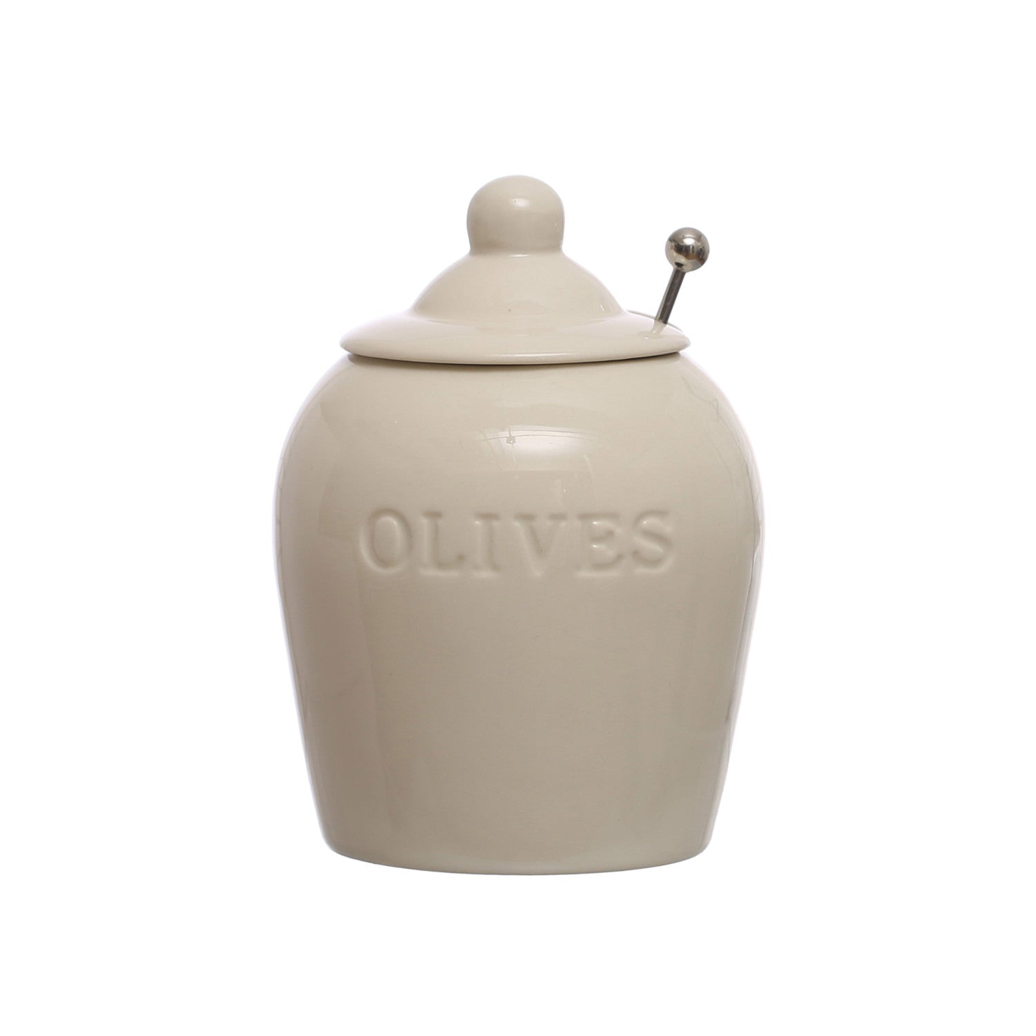 S/2 5-3/4"H Stoneware Olive  Creative Co-Op   