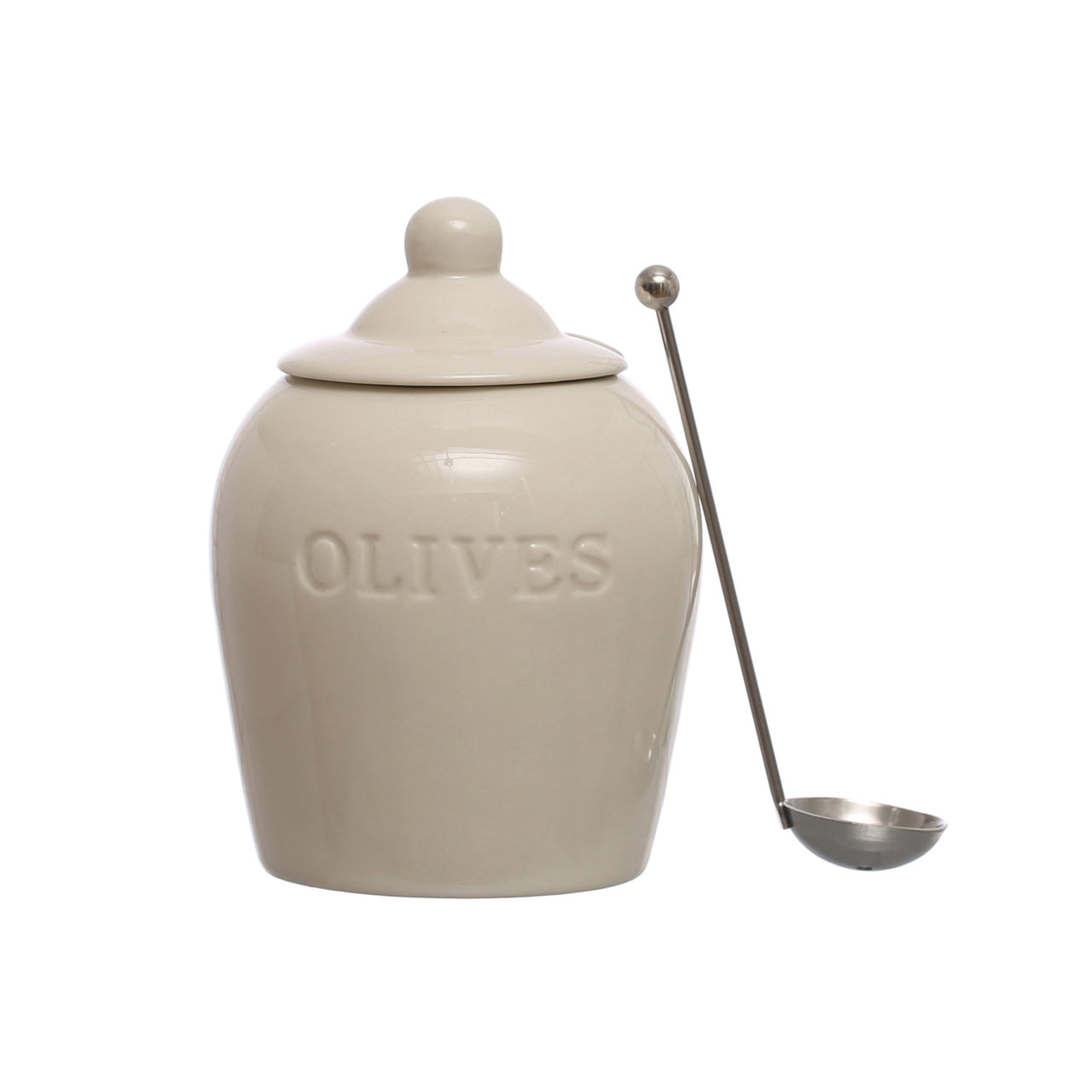 S/2 5-3/4"H Stoneware Olive  Creative Co-Op   