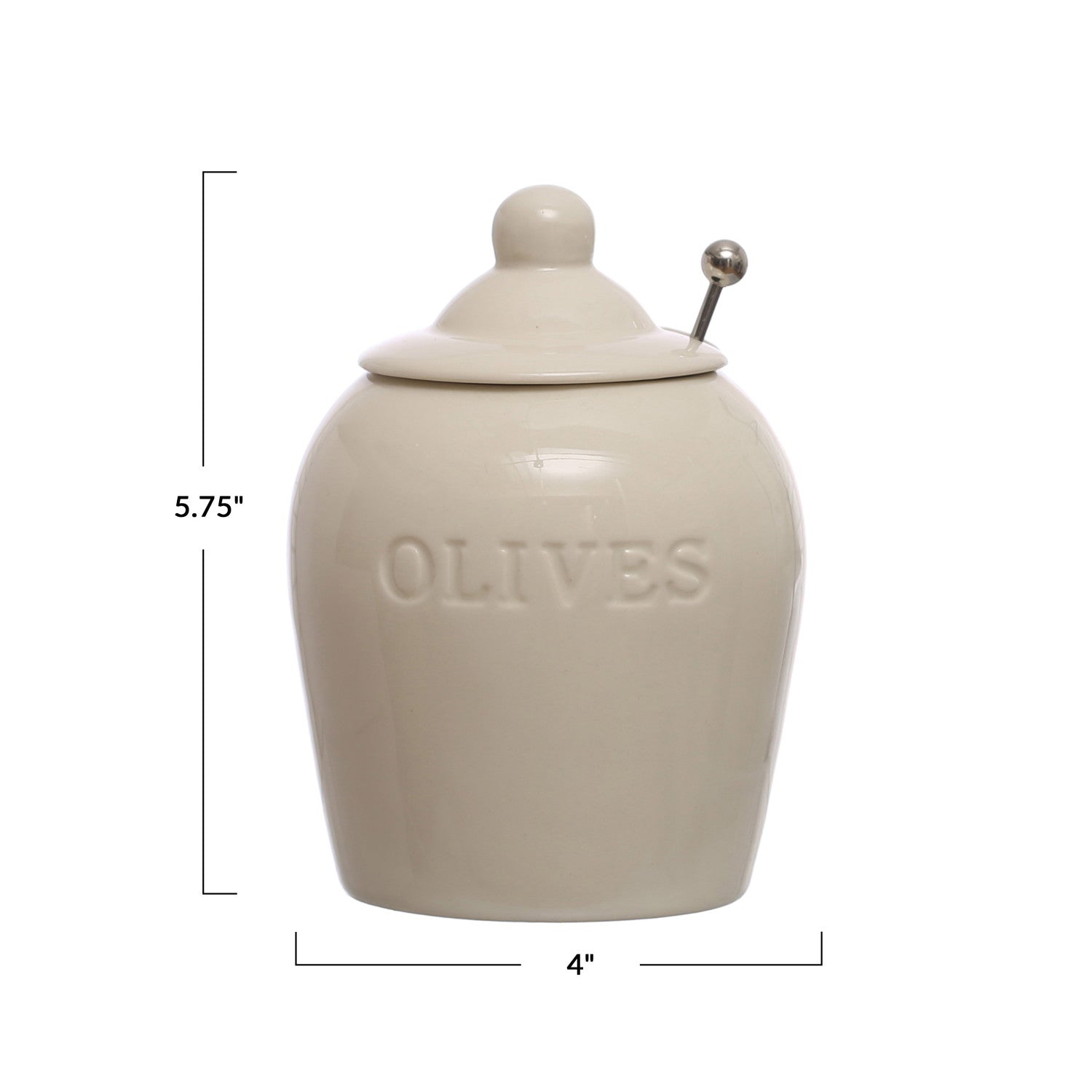 S/2 5-3/4"H Stoneware Olive  Creative Co-Op   