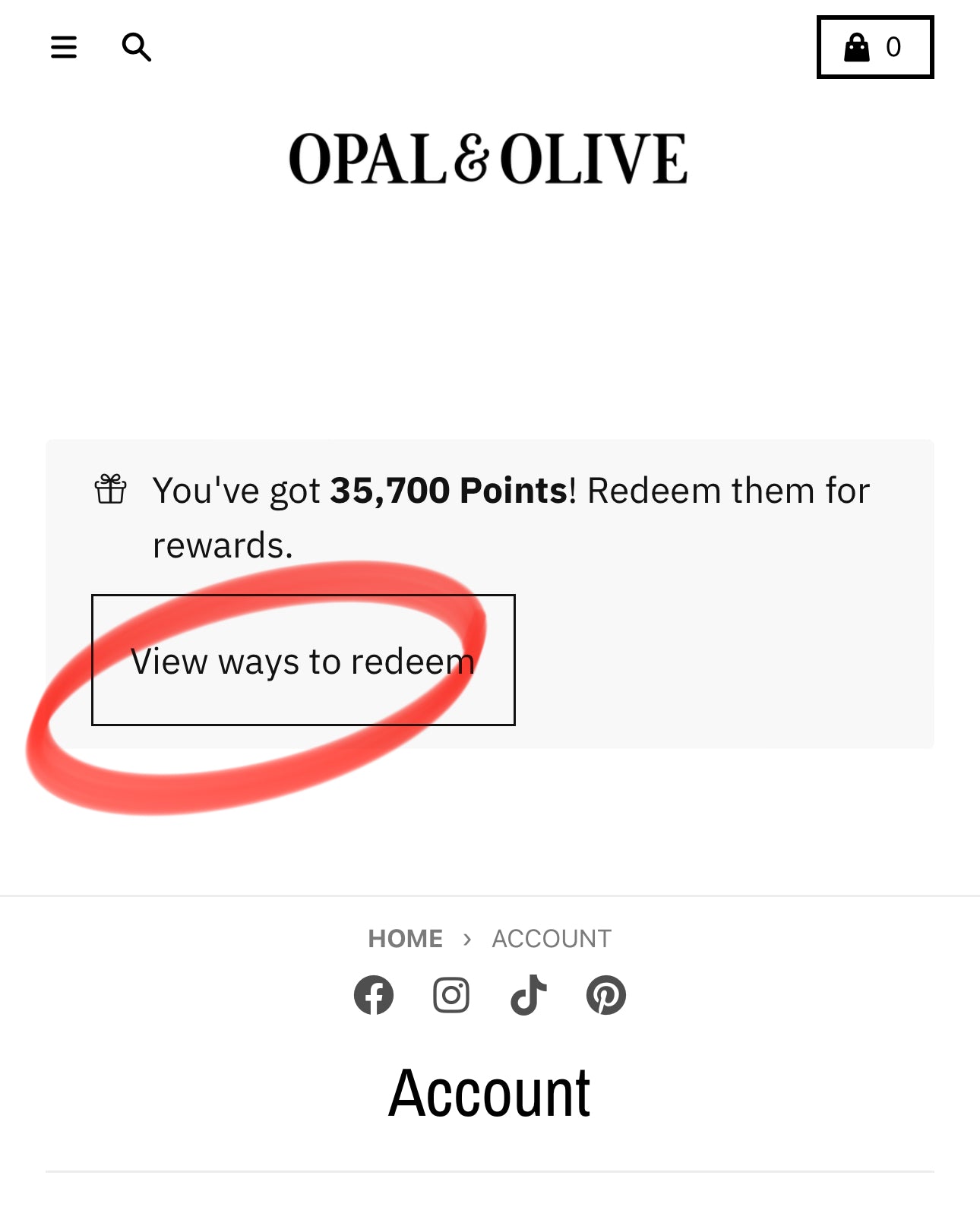 Rewards Program  Opal and Olive   