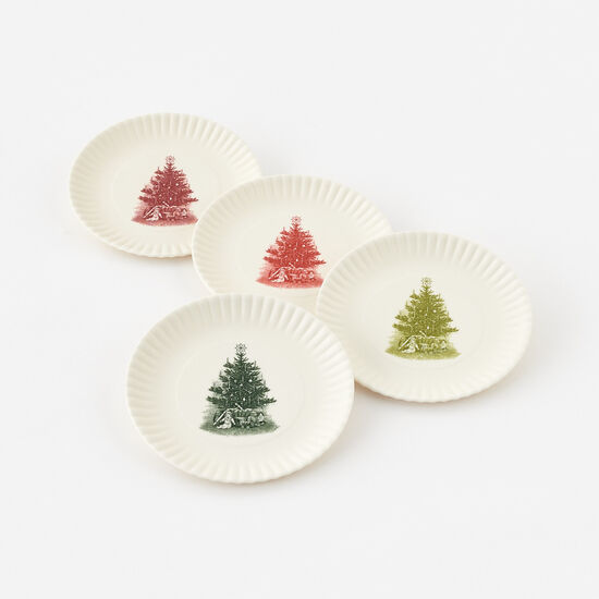 Yuletide 'Paper' Plates – Set of 4, 9" Melamine Holiday Serveware  180 Degrees   