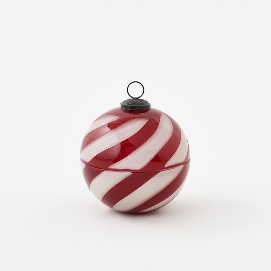 Peppermint Ornament Candle – Large, Balsam Scented, 5" Holiday Decor  180 Degrees   