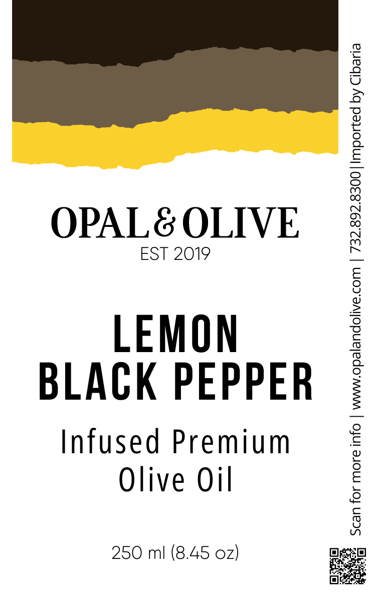 Infused EVOO - Lemon Pepper Flavored Olive Oil Opal and Olive   