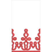 Guest Towel Napkin - Dessin Passementerie Paper Linen - Red  Caspari   