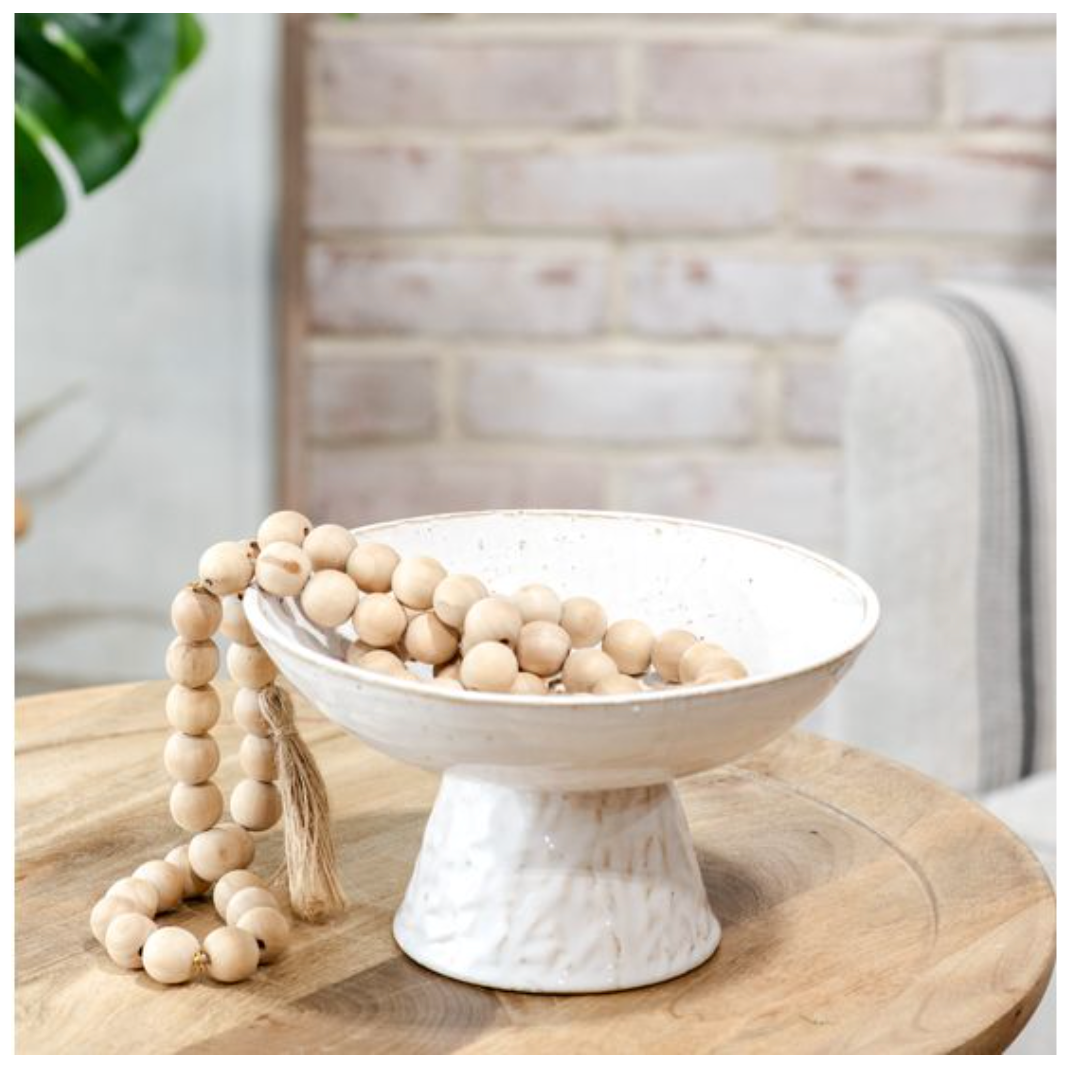 8.6" White Raised Ceramic Bowl PD Home