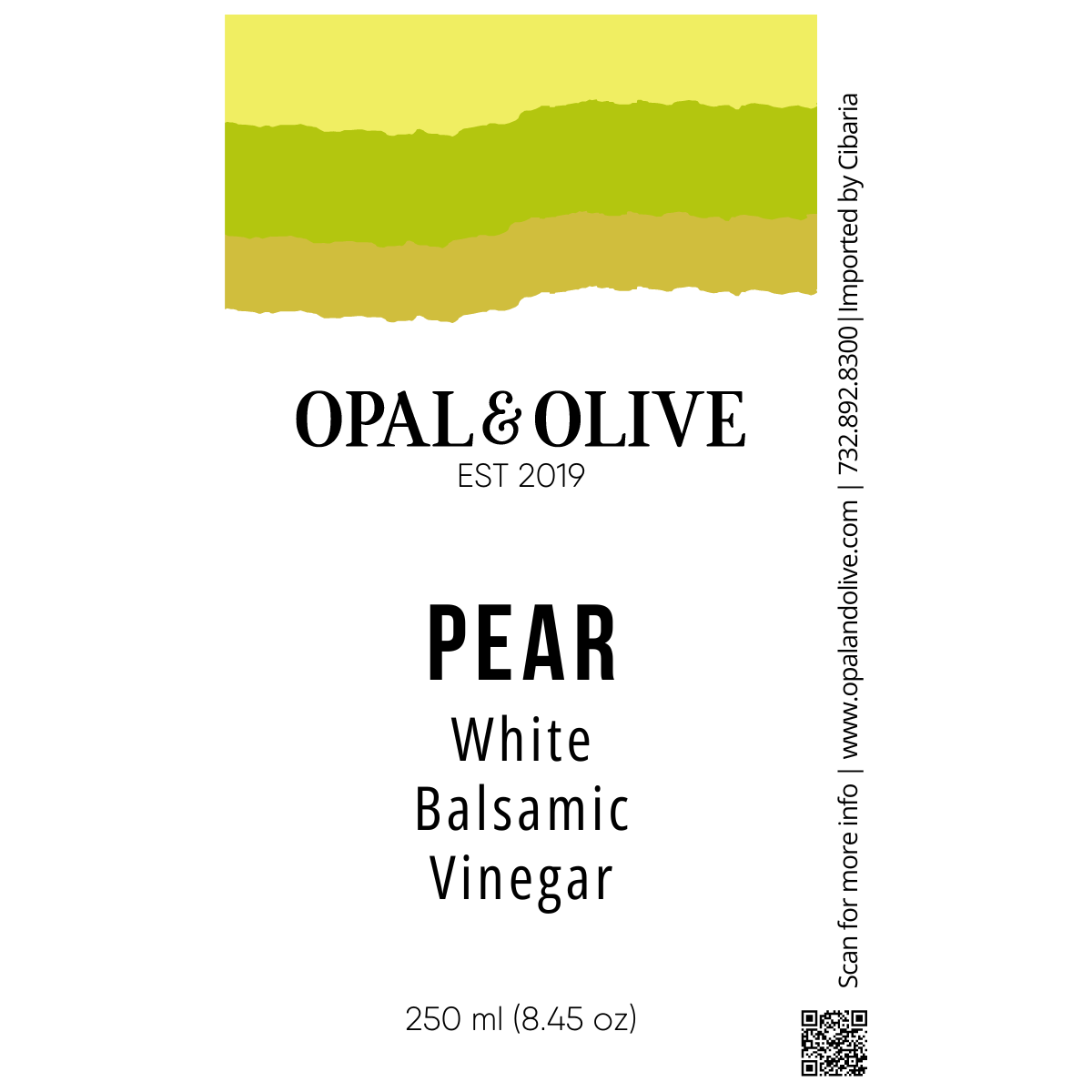 White Balsamic Vinegar - Pear White Balsamic Opal and Olive   