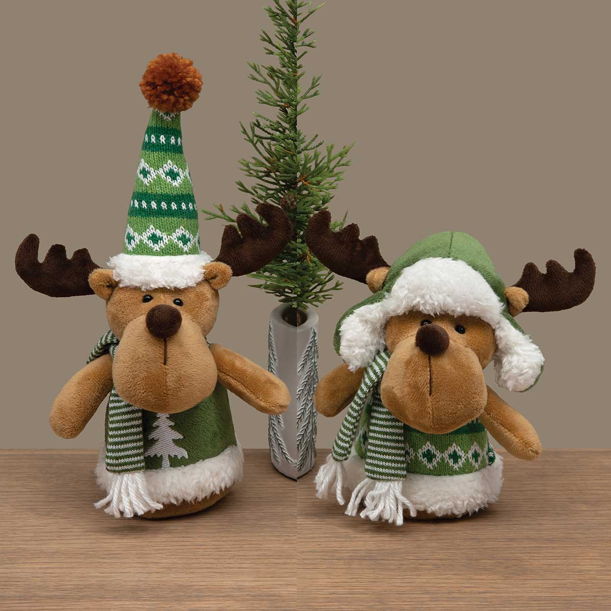 Moose Green Plaid Plush  MeraVic   