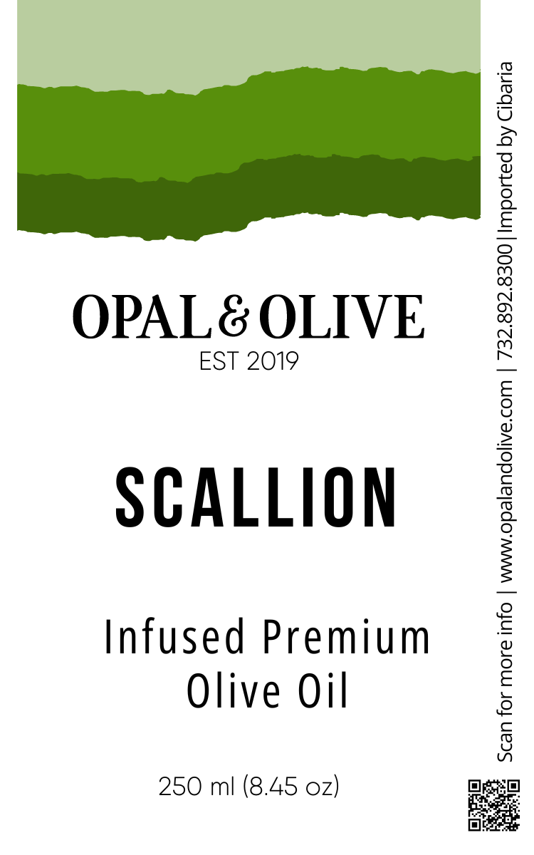Infused EVOO - Scallion Flavored Olive Oil Opal and Olive   