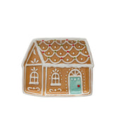 Ceramic Gingerbread House Plates  Creative Co-Op Aqua  