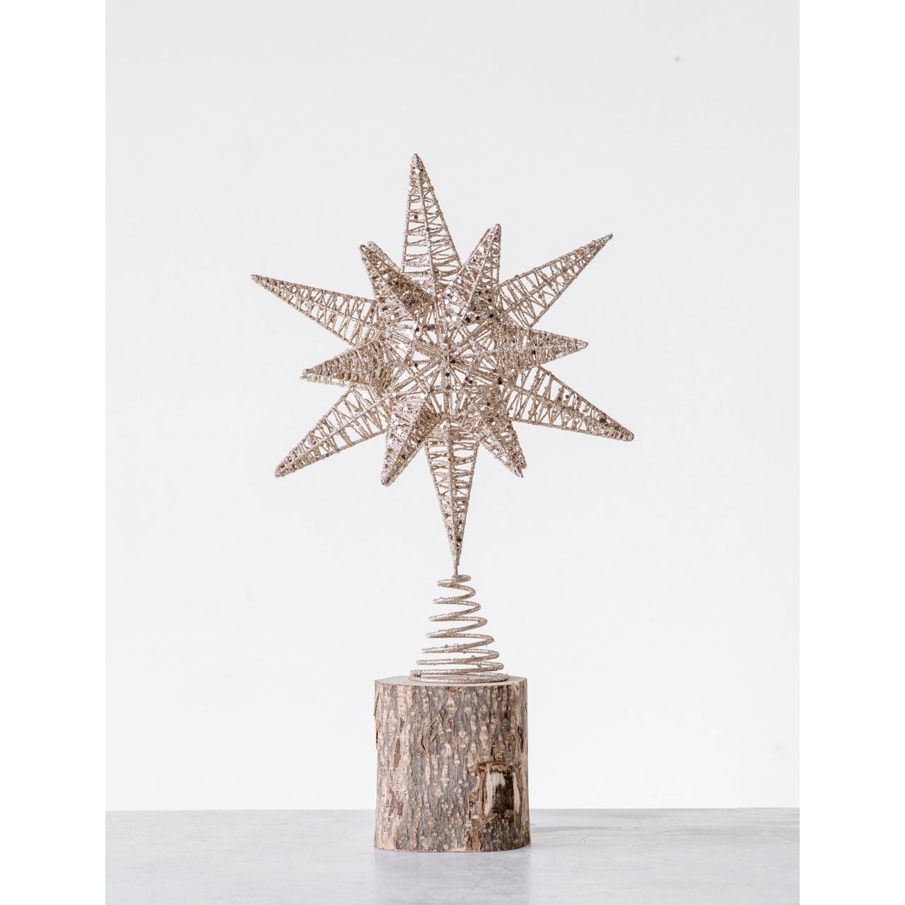 Metal Star Tree Topper with Glitter  Creative Co-Op   