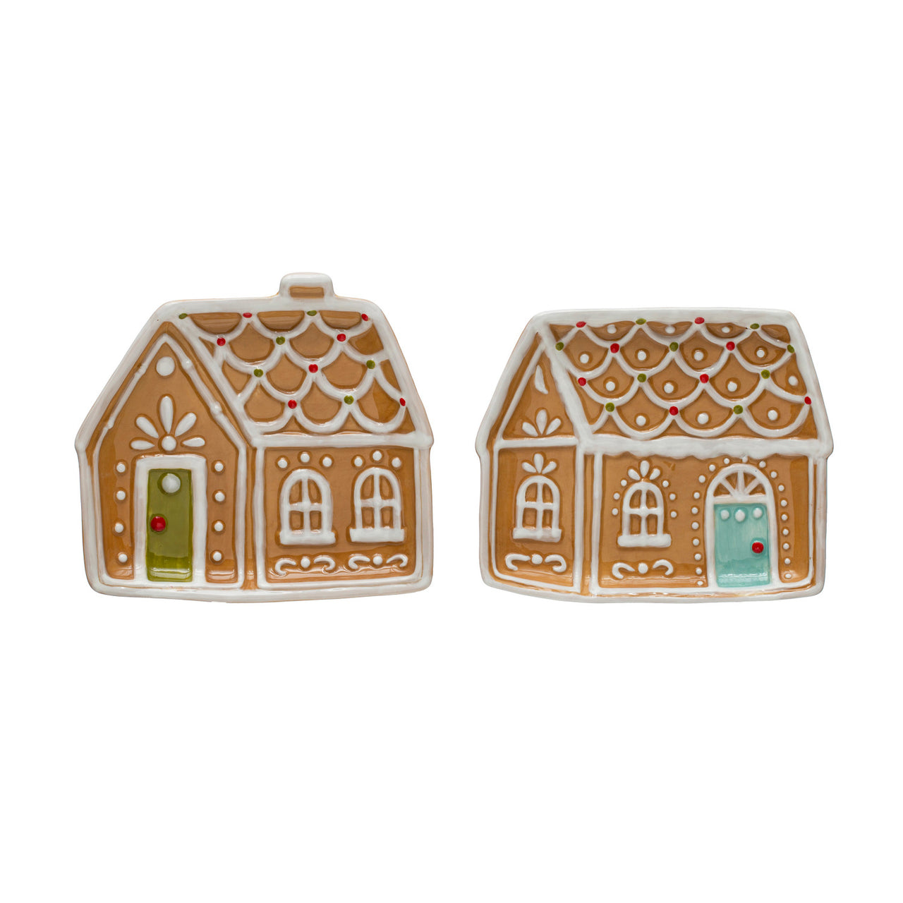 Ceramic Gingerbread House Plates  Creative Co-Op   