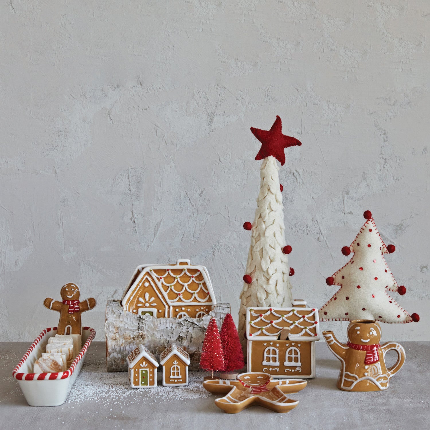 Ceramic Gingerbread House Plates  Creative Co-Op   